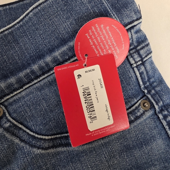 NWT SPANX Kick Flare Crop Jeans In Vintage Indigo Sz Medium - Picture 5 of 9